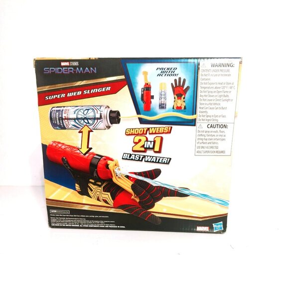 Marvel Spider-Man 2-In-1 Super Web Slinger Shoots Webs Or Water Toy For Kids - Picture 3 of 5